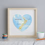 Personalised Location New Zealand Map Heart Print, thumbnail 1 of 4