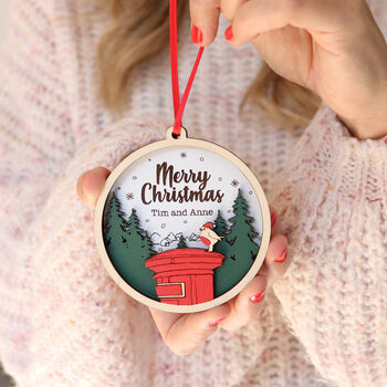 Red Postbox Personalised Christmas Decoration, 5 of 5