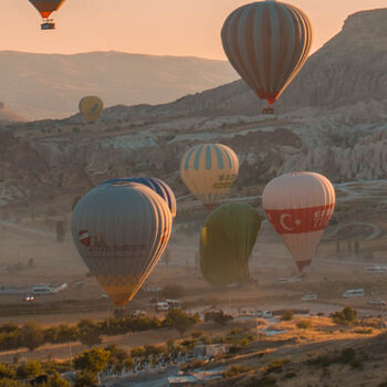 Set Of Three Hot Air Balloon Landscape Prints, 4 of 7
