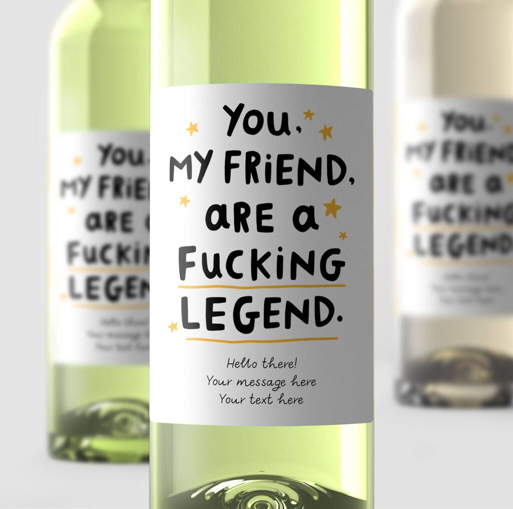 'You My Friend' Personalised Wine Label