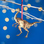 Wooden Gallimimus Dinosaur Christmas Tree Decoration, thumbnail 1 of 3