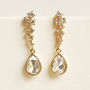 Gold Plated Diamante Teardrop Earrings, thumbnail 2 of 4