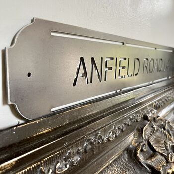 ‘Anfield Road L4’ Liverpool Football Ground Metal Sign, 3 of 10