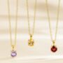 Citrine Solitaire Pendant Necklace In Sterling Silver And Gold, thumbnail 3 of 11