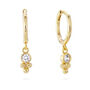 Trinity Gold Crystal Huggie Earrings, thumbnail 1 of 2
