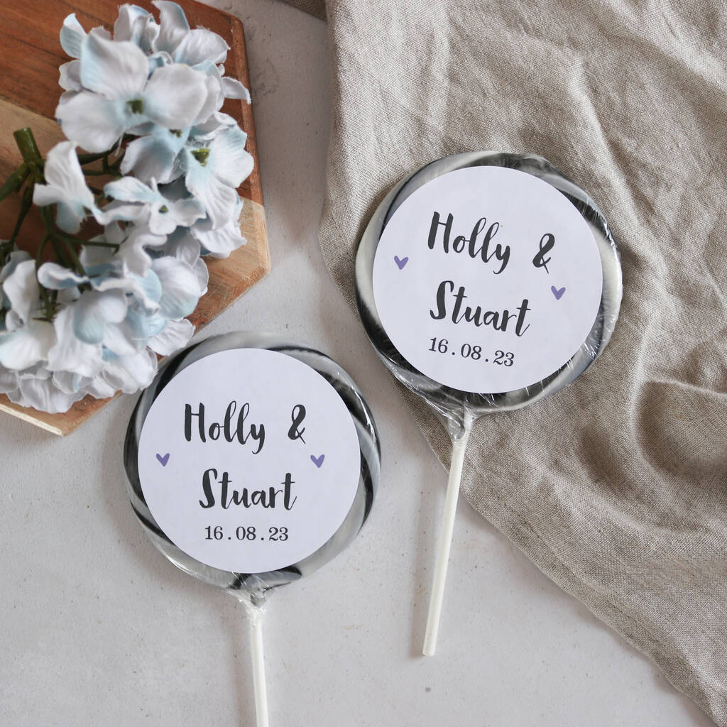 Personalised Traditional Wedding Favour Giant Lollipops By Holly's Lollies