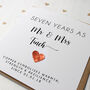 Personalised 7th Wedding Anniversary Card With Copper Heart, thumbnail 4 of 5