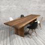 Millenium Walnut Dining Table With Slab Legs, thumbnail 1 of 3