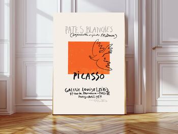 Picasso Set Of Two Orange Exhibition Art Prints, 3 of 4