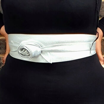 Pewter Handmade Leather Obi Belt S M L Xl For Her, 9 of 9