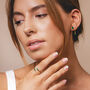 Green Onyx Teardrop Adjustable Gold Plated Ring, thumbnail 5 of 9