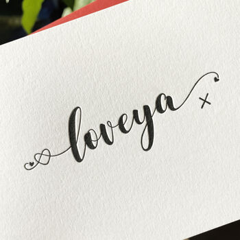 'Love Ya' Script Letterpress Card, 2 of 2