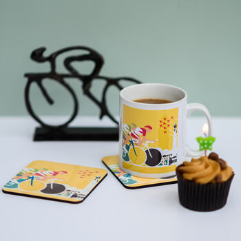 Tour De France Cycling Mug And Coaster Set, 2 of 4