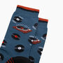 Vinyl Records Bamboo Socks In Teal, thumbnail 2 of 4