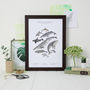 Whales And Dolphins Unframed Watercolour Print, thumbnail 1 of 6