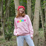 Neon Rainbow Sleigh Christmas Sweatshirt Jumper, thumbnail 2 of 6