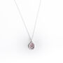 Silver Hammered Garnet Necklace, thumbnail 3 of 6