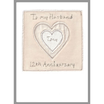 Personalised Silk 12th Wedding Anniversary Card, 7 of 11