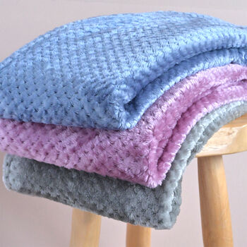 Personalised Dusty Blue Honeycomb Blanket For Baby, 6 of 8