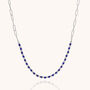Gem Shine Lapis Necklace With Paperclip Chain, thumbnail 3 of 7