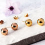 Rosegold Or Gold Ball 6mm Stud Earrings, thumbnail 3 of 9
