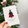 Cute Tartan Christmas Tree Scottish Christmas Card, thumbnail 1 of 3