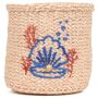 Seashell And Coral Embroidered Basket, thumbnail 1 of 6