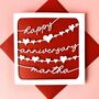 Personalised Hearts Banner Anniversary Card, thumbnail 3 of 4