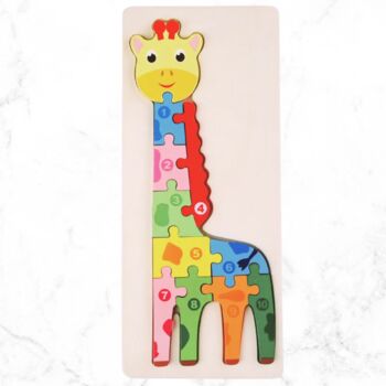 Wooden Jigsaw Set Kids Interactive Toy Birthday Gift Dinosaur, Crocodile Or Giraffe, 10 of 11