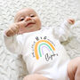 Our /My Little Miracle, Personalised Rainbow Baby Grow, thumbnail 2 of 7