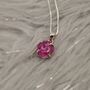 Raw Ruby Pendant Sterling Silver Chain Necklace, thumbnail 9 of 12