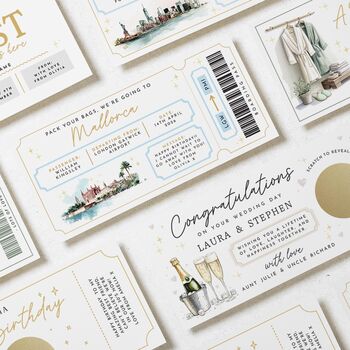 Personalised Holiday Reveal Boarding Pass Birthday Card, 3 of 4