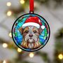 Border Terrier In Santa Hat Suncatcher Decoration, thumbnail 5 of 6