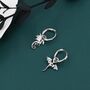Mismatched Dragon Huggie Hoop In Sterling Silver, thumbnail 1 of 11