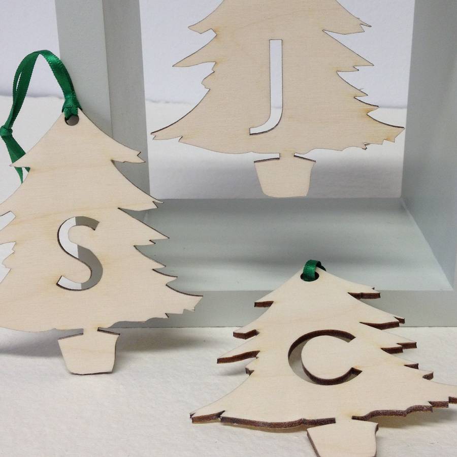 initial letter christmas tree decorations by hickory dickory designs ...