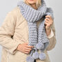 Pom Pom Scarf Beginner Knitting Kit, thumbnail 2 of 10