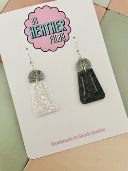 Salt And Pepper Shakers Glitter Resin Earrings, 4 of 4