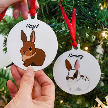 Personalised Rabbit Christmas Tree Decoration, 6 of 6