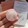 Rose Quartz Flat Crystal Gift – Disc Shape With Pouch, thumbnail 1 of 5