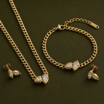 Waterproof Gold Charm Bezel Cz Charm Bracelet, Adjustable Everyday 18 K Gold Bracelet Gift For Her, 5 of 12