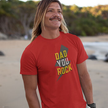Organic Cotton 'Dad, You Rock' Slogan T Shirt, 3 of 6