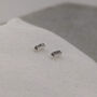Black Diamond Crystal Bar Stud Earrings, thumbnail 3 of 8