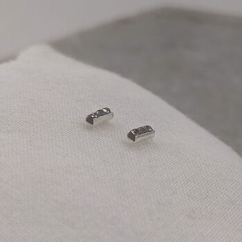 Black Diamond Crystal Bar Stud Earrings, 3 of 8