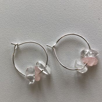 Healing Crystal Silver Plated Hoop Earrings, 7 of 12