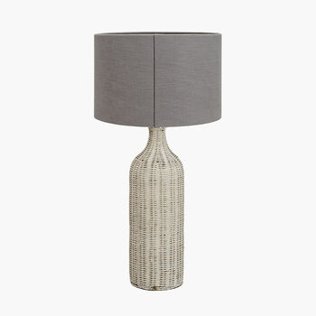 Grey Wash Rattan Bottle Table Lamp, 4 of 7