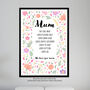 October Birthday Cosmos Birth Flower Affirmations Gift For Mum Print, thumbnail 2 of 8