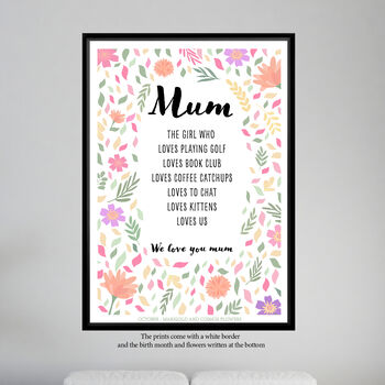 October Birthday Cosmos Birth Flower Affirmations Gift For Mum Print, 2 of 8