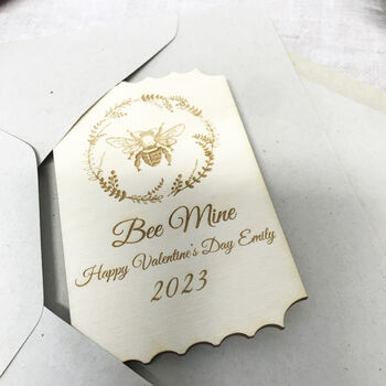 Personalised Bee Mine Keepsake Valentines Card, 5 of 6