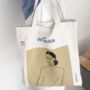 Woman Face Artist White Canvas Tote Bag, thumbnail 1 of 7