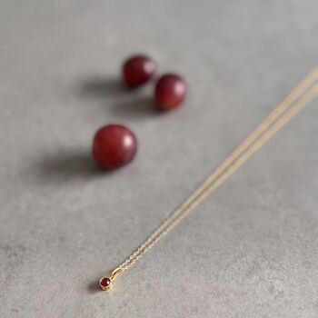 January Birthstone Garnet Gold Plated Necklace, 2 of 7